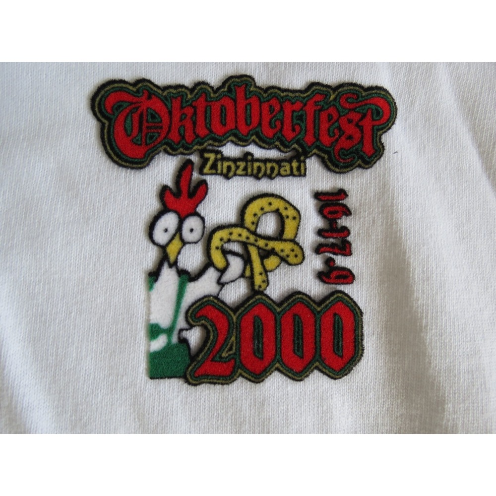 Cotton Deluxe Oktoberfest Zinzinnati 2000 Cincinnati Henley Shirt Mens XL White